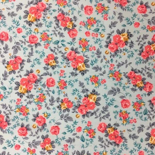 Floral Poplin Design 3 Blue